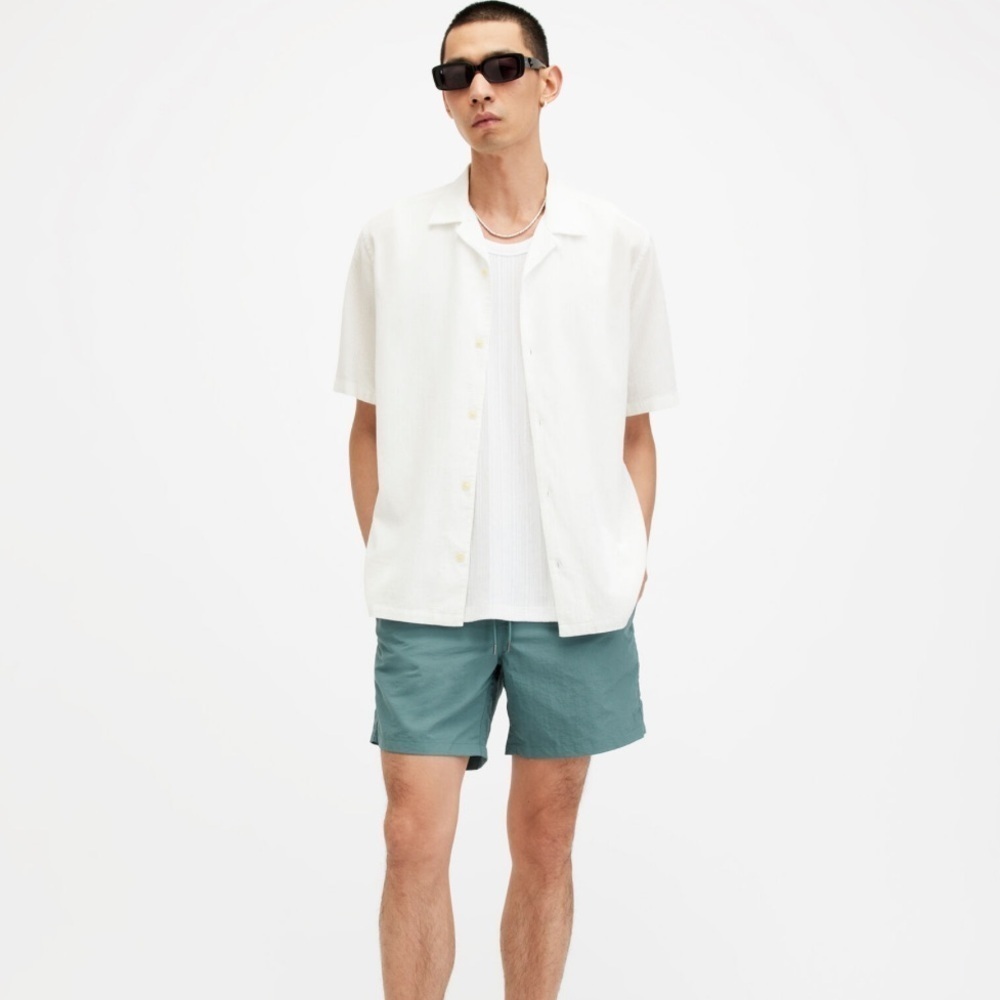 Men’s allsaints Warden Swim Short in Aquara Blue L